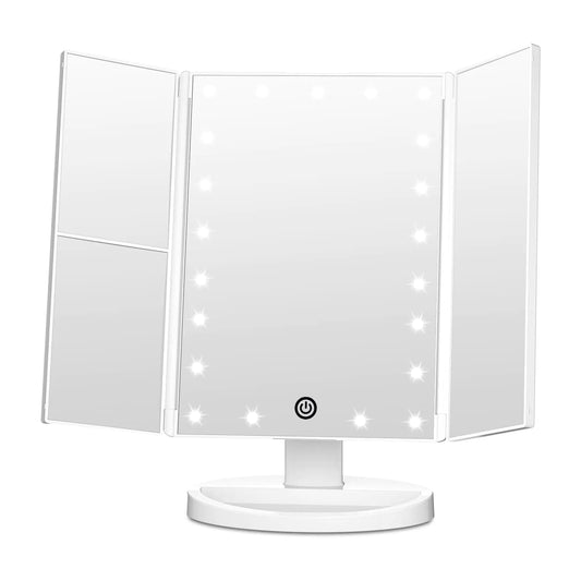 Trifold Vanity Mirror with Lights Lighted Makeup Mirror
