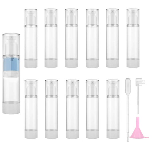 12 Pack 3.4OZ/100ML Airless Pump Bottles Travel