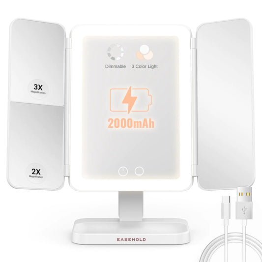 EASEHOLD Lighted Makeup Mirror Rechargable Vanity Mirror