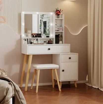 Dressing Table With Hollywood LED Mirror