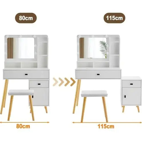 Dressing Table With Hollywood LED Mirror