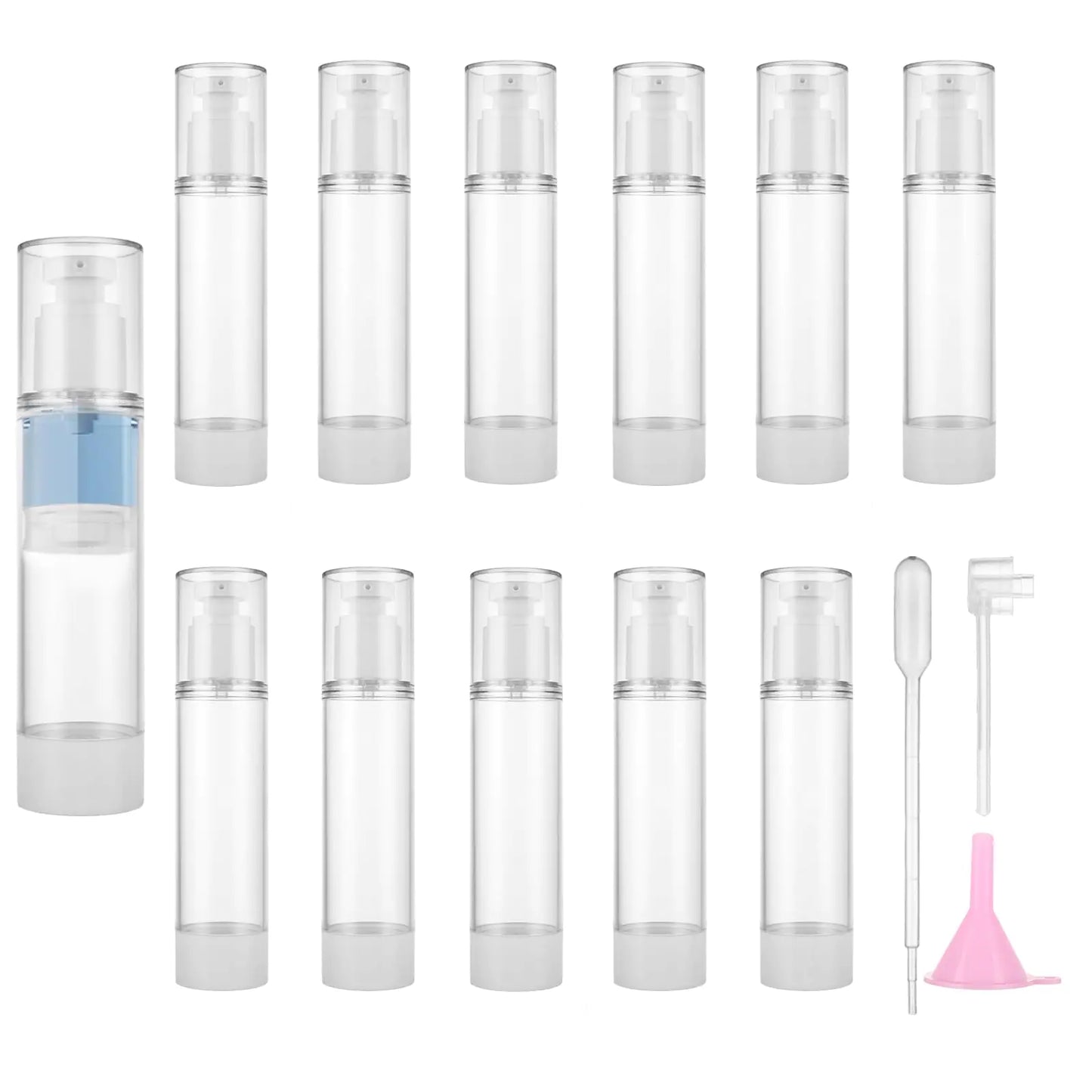 12 Pack 3.4OZ/100ML Airless Pump Bottles Travel