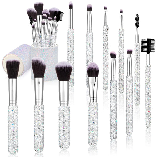 13 Pcs Rhinestone Makeup Brushes Set